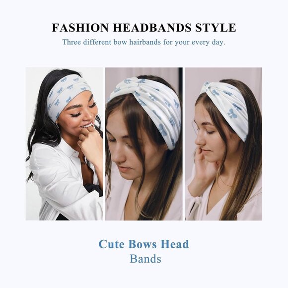 Women's Cloth Wide Headbands 3 Pack Soft Stretchy Non Slip Turban Hair Accessori - Picture 3 of 7